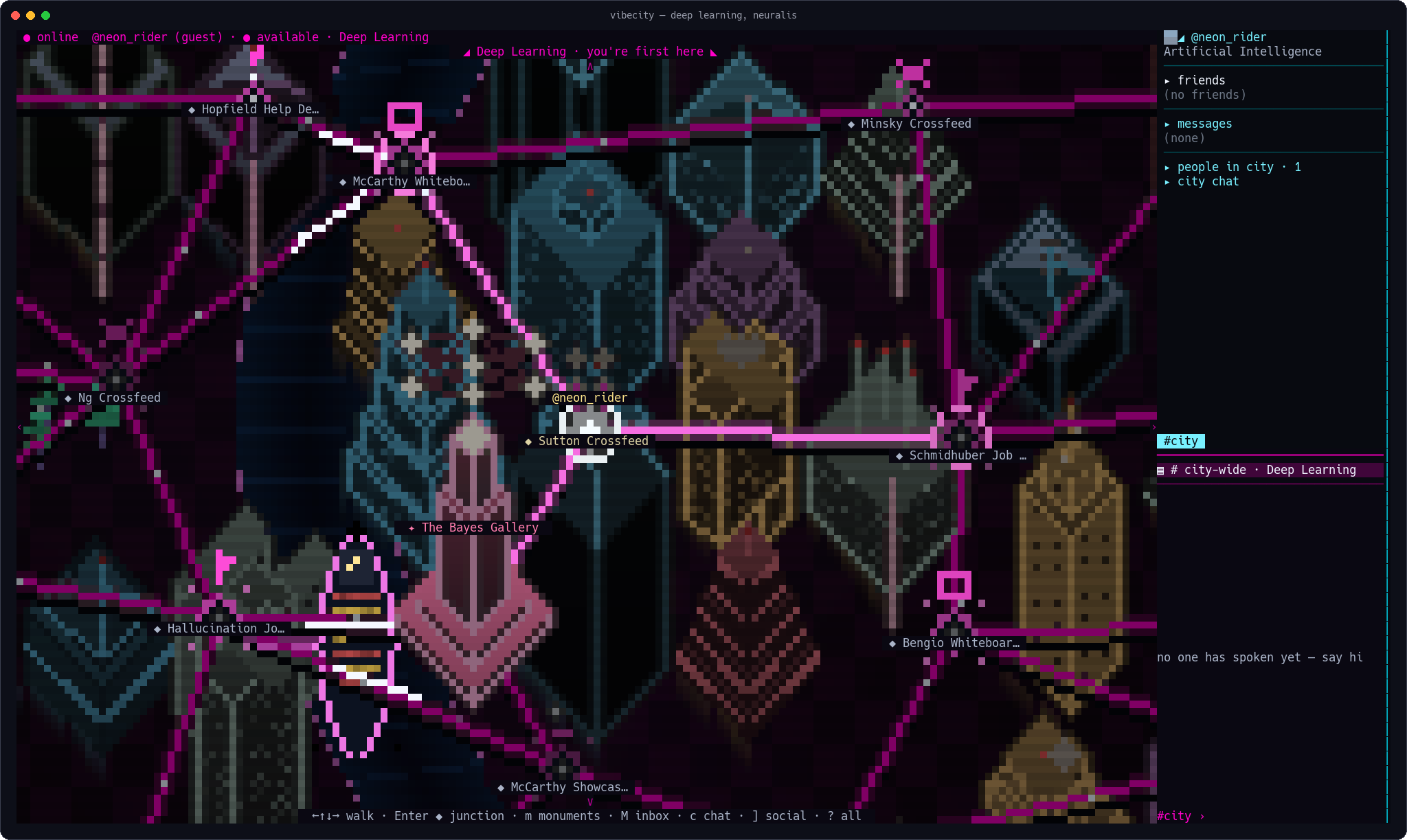 The Deep Learning city map: a neon street graph of famous corners