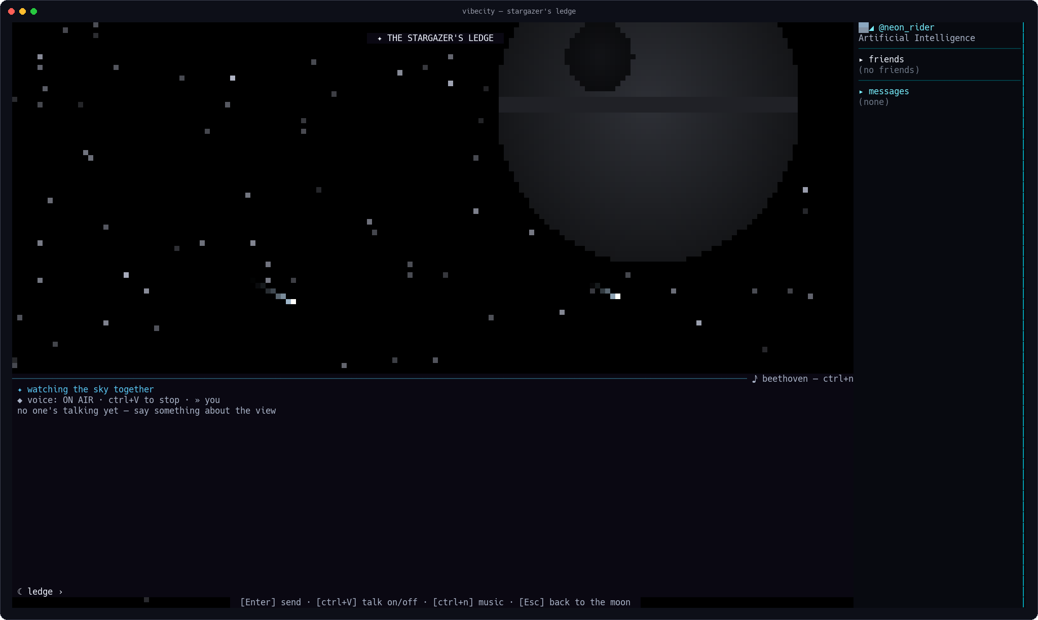 Voice chat ON AIR at the Stargazer's Ledge
